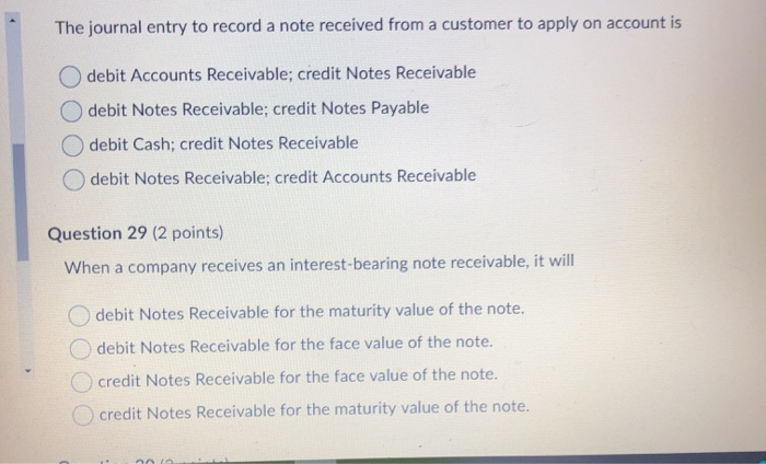  The journal entry to record a note received from a customer