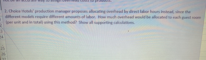 can you help answer question 2 with the right calculatuons? VE on