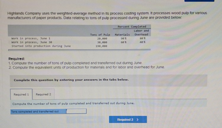 for October Percent Completed ials Conversion Work in process, October 1 Work