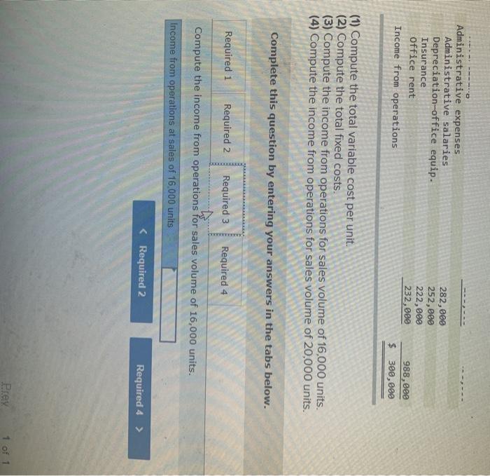 (18,000 units * $205 per unit) Cost of goods sold Direct materials