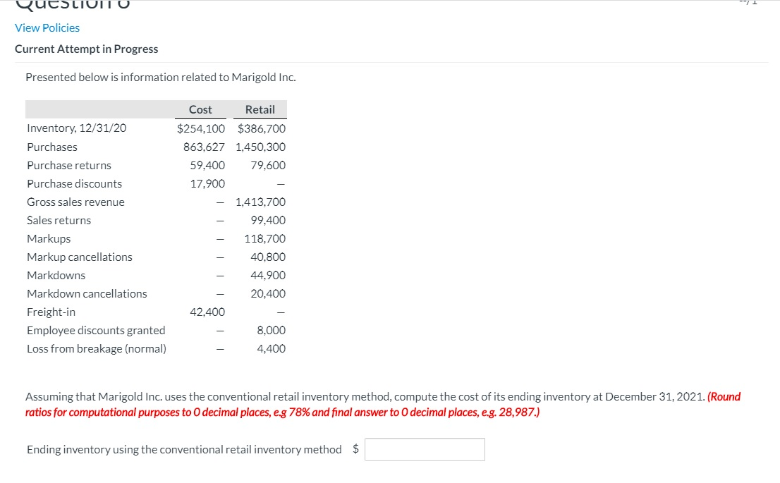  .IOTTo View Policies Current Attempt in Progress Presented below is information