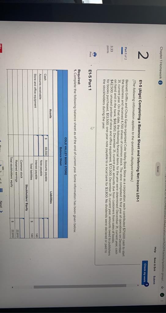 hectmheducation.com 2521/activity/question-group/ Chapter 1 Homework A Saved Help Save & Exit