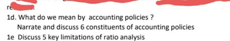  pls solve .. part d with examples re 1d. What do