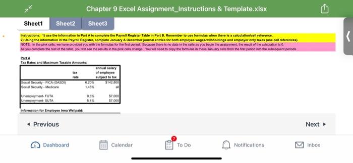  Chapter 9 Excel Assignment_Instructions & Template.xlsx Sheet2 Sheet3 Sheet1 K Instructions: