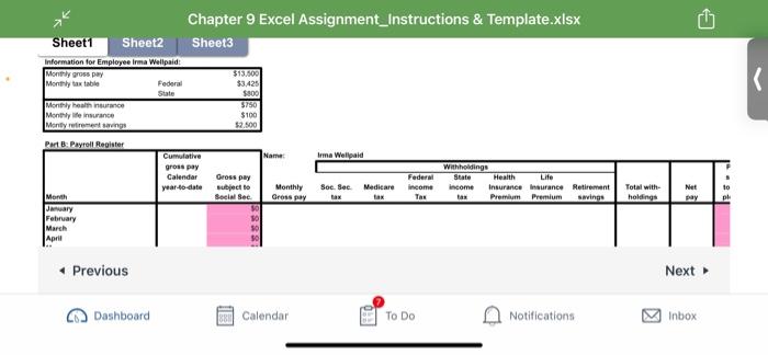 1) use the information in Part A to complete the Payroll Register
