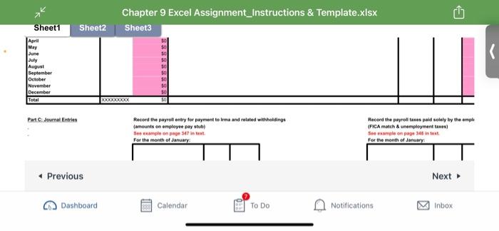 Table in Part B. Remember to use formulas when there is a