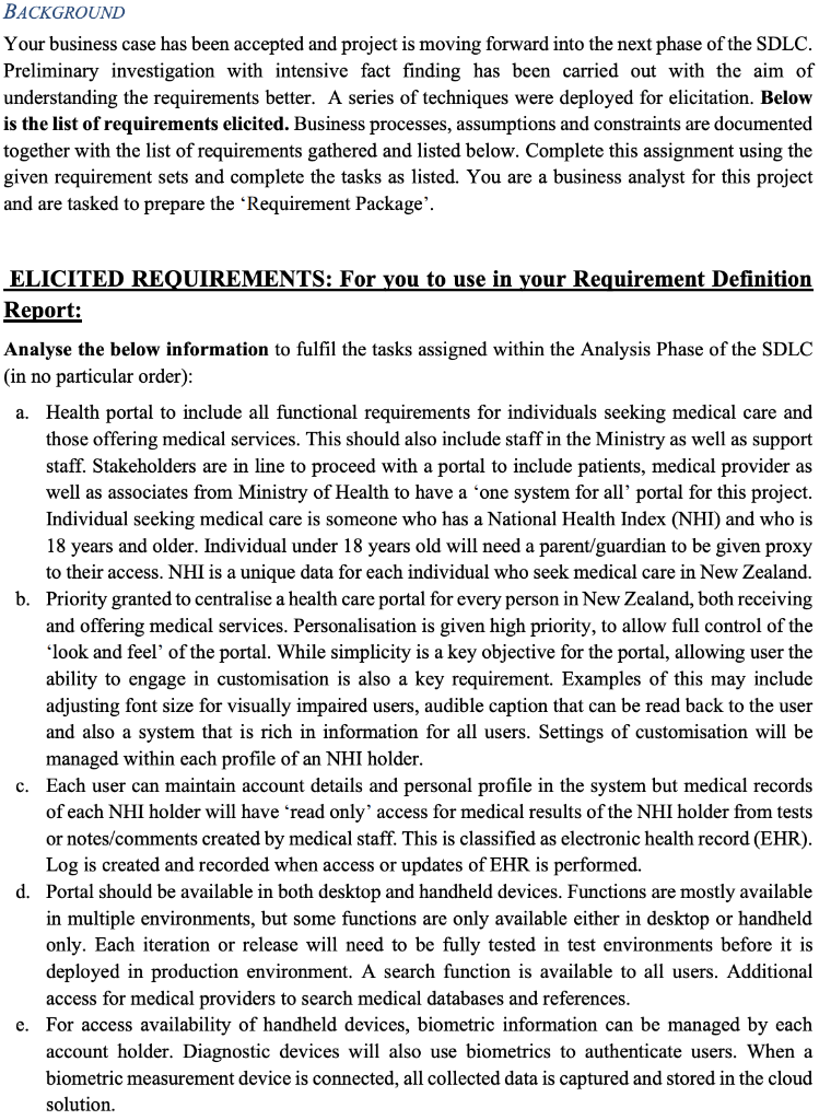 BACKGROUND Your business case has been accepted and project is moving