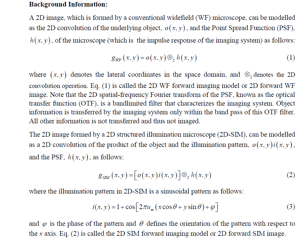  Background Information: A 2D image, which is formed by a conventional
