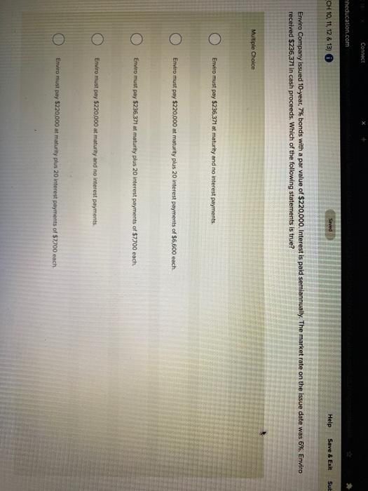  Connect theducation.com CH 10, 11, 12 & 13) i Seved Help