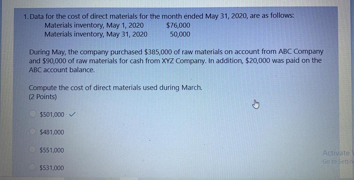 I need your help. please 1. Data for the cost of