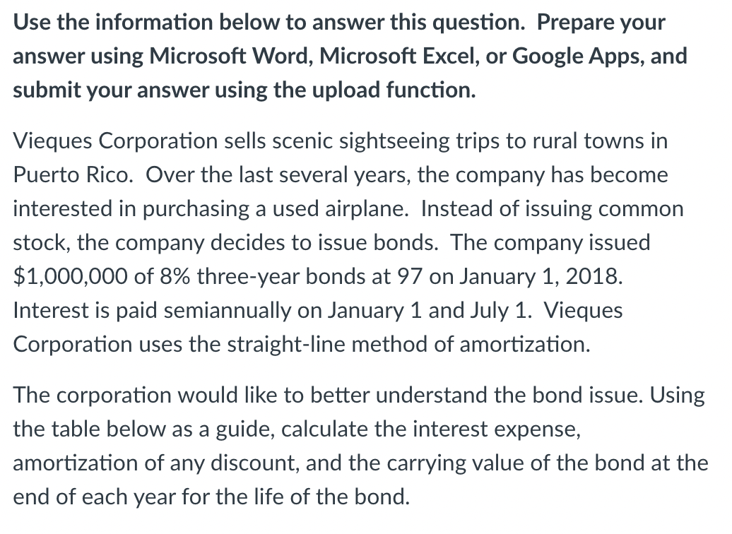Use the information below to answer this question. Prepare your answer