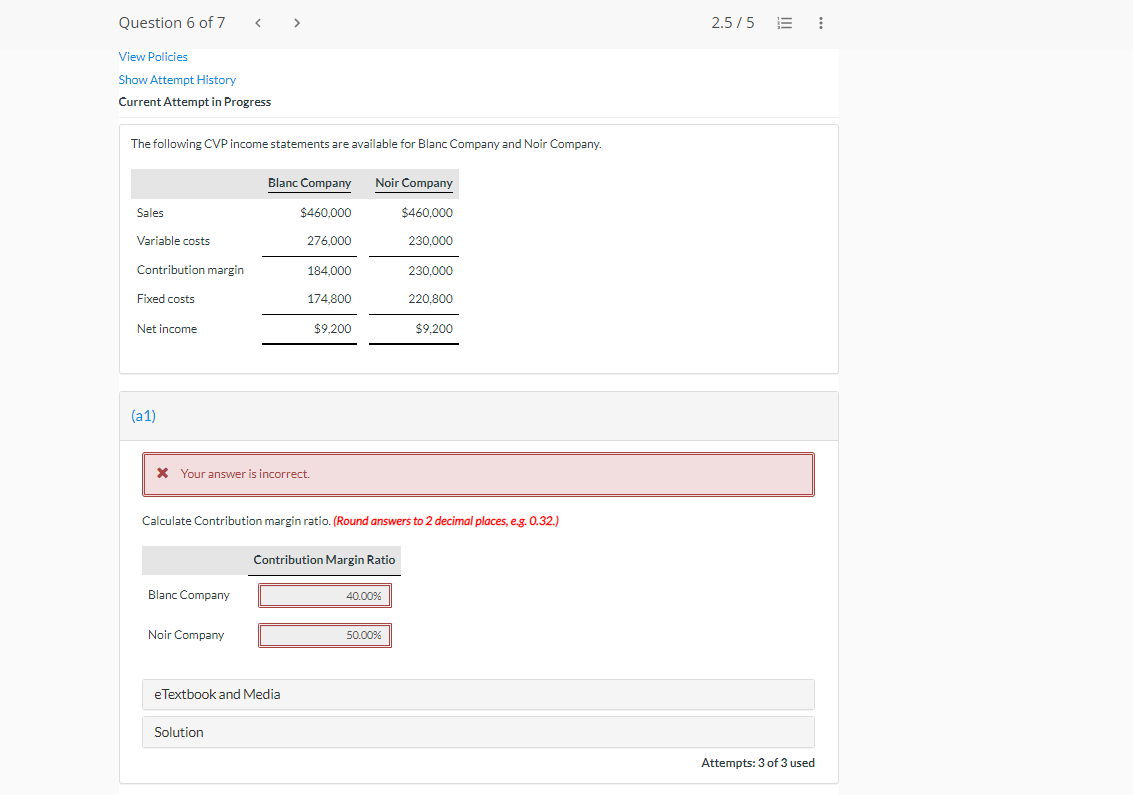6C: CVP. please provide answer mentioning each drop down selections and values