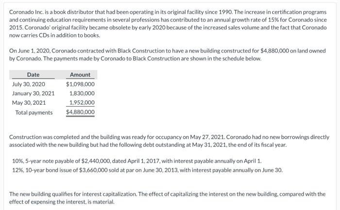  i thought avoidable interest= WAAE * construction loan % Coronado Inc.