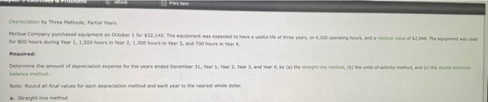 Needing help with Section C Depreciation by Three Methods: Partial Years Perdue