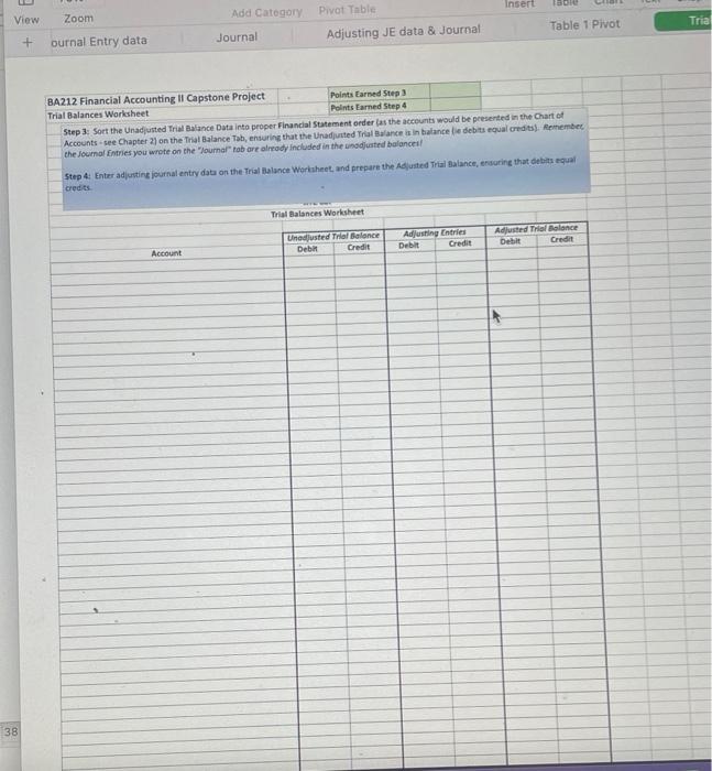 G H BA212 Financial Accounting II Capstone Project Adjusting lournal Entries hine