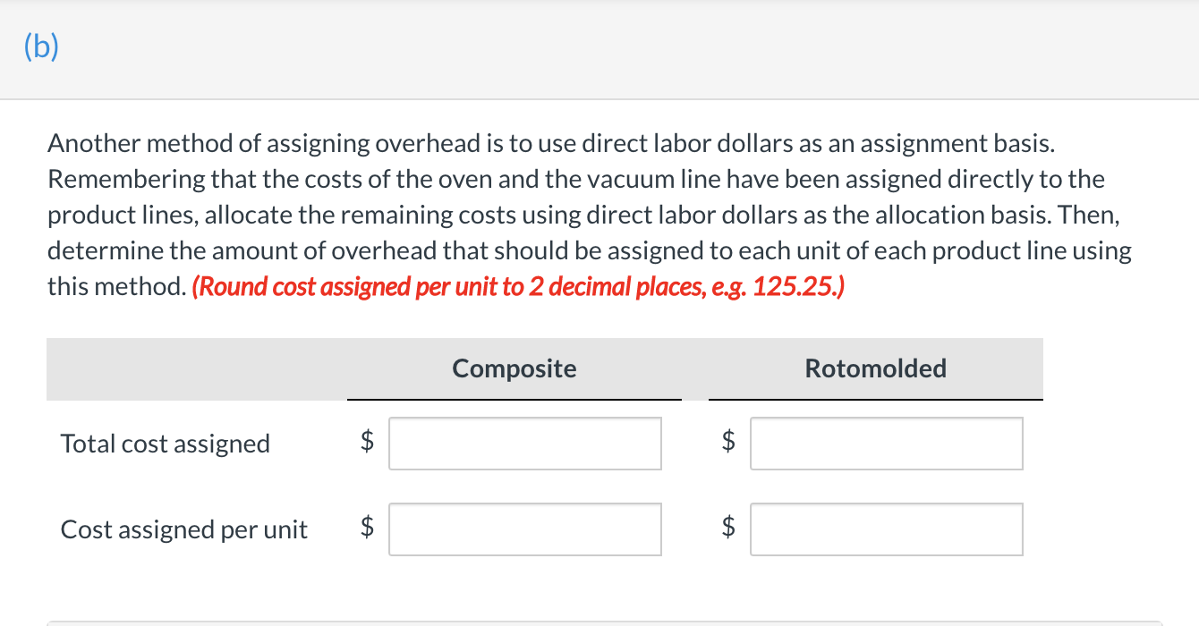controller, Diane Buswell, is now evaluating several different methods of assigning overhead