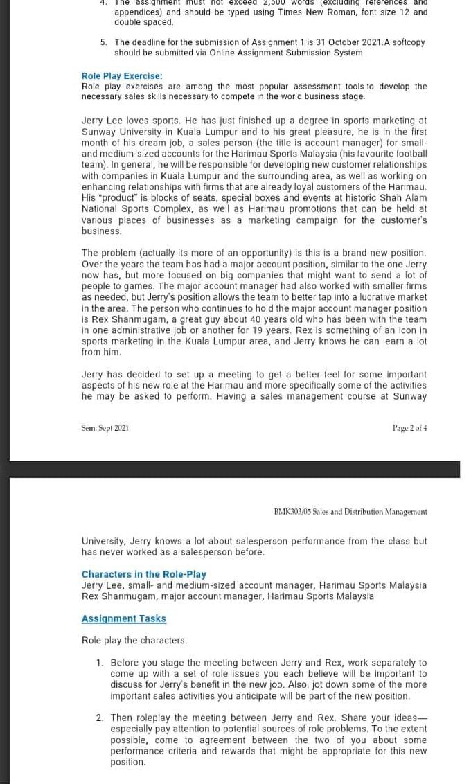 The assignment must not 2,500 words (excluding references and appendices) and