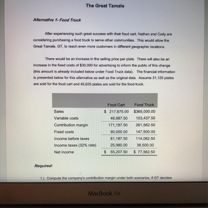 The Great Tamale Best friends, Nathan and Cody, decided to start their