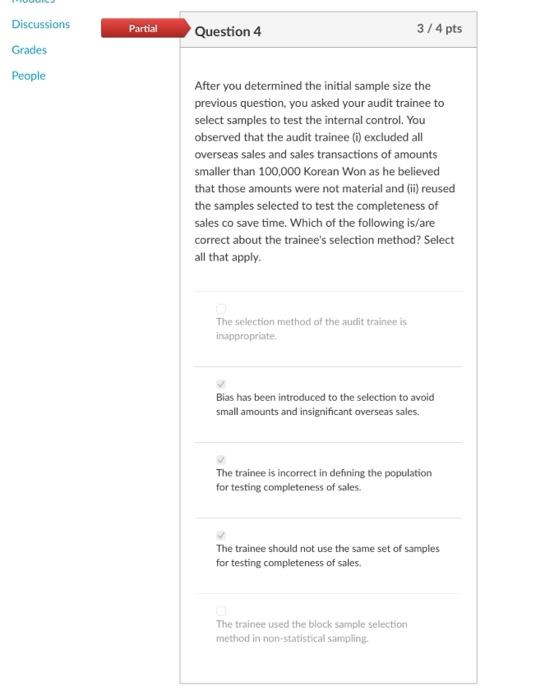 only got 3/4 for score, which means the answers i chose is