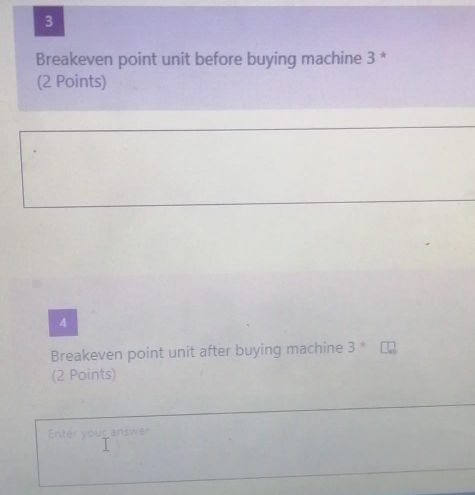 fixed costs of those two machines aresummarized in the following table. Machine