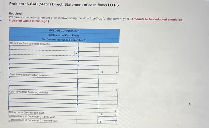 year income statement, comparative balance sheets, and additional information follow. For the