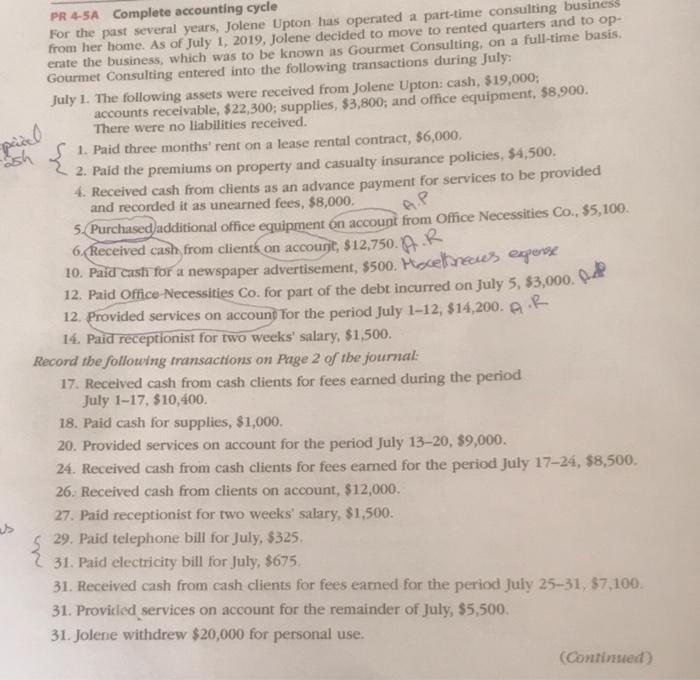 journal to a ledger of four-column accounts. 3. Prepare an unadjusted trial