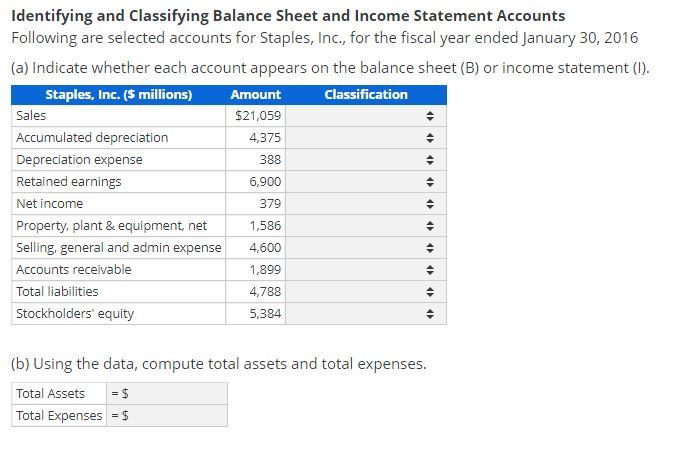  > 388 Identifying and Classifying Balance Sheet and Income Statement Accounts