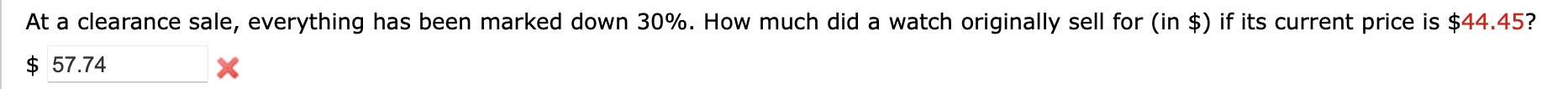 $ 48.10 x A wholesaler sells a guitar for $1,411.80. What is