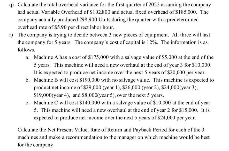 Blue Fish Corporation is preparing its budget for the coming year, 2022.