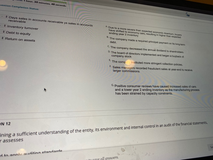 the audit of a dealership selling only new luxury automobiles, the auditors