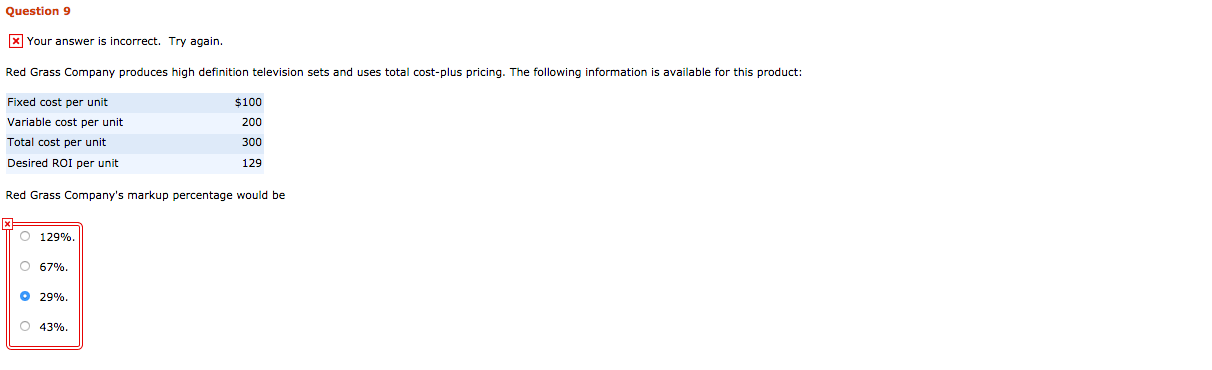  Question 9 x Your answer is incorrect. Try again. Red Grass