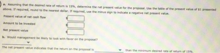 Company in evaluating the purchase of $106,000 of equipment, having a four-year