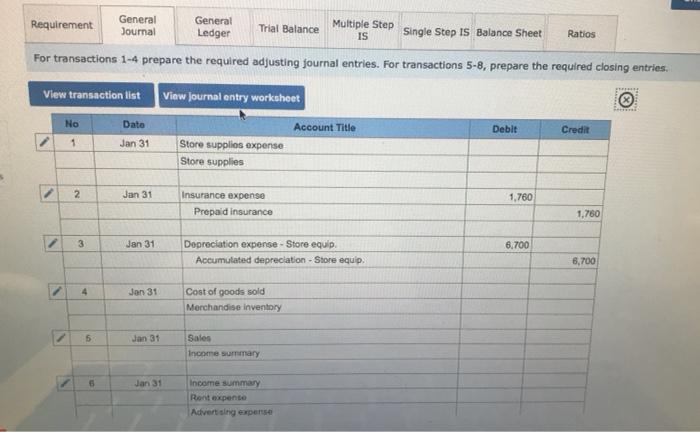 the balance sheet, and the ratios. thank you in advance! GL0503 (Algo)