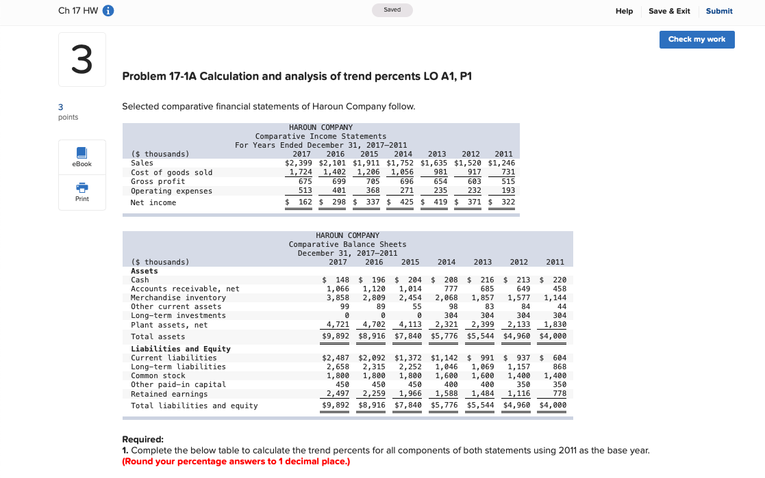  Ch 17 HW a 0 Saved Help Save & Exit Submit