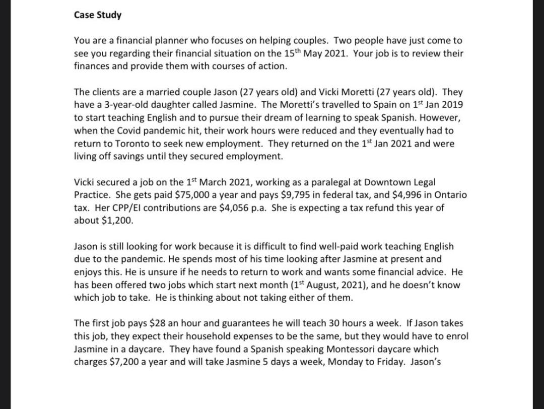 (without Jason working) and clearly explain what these ratios show for Jason