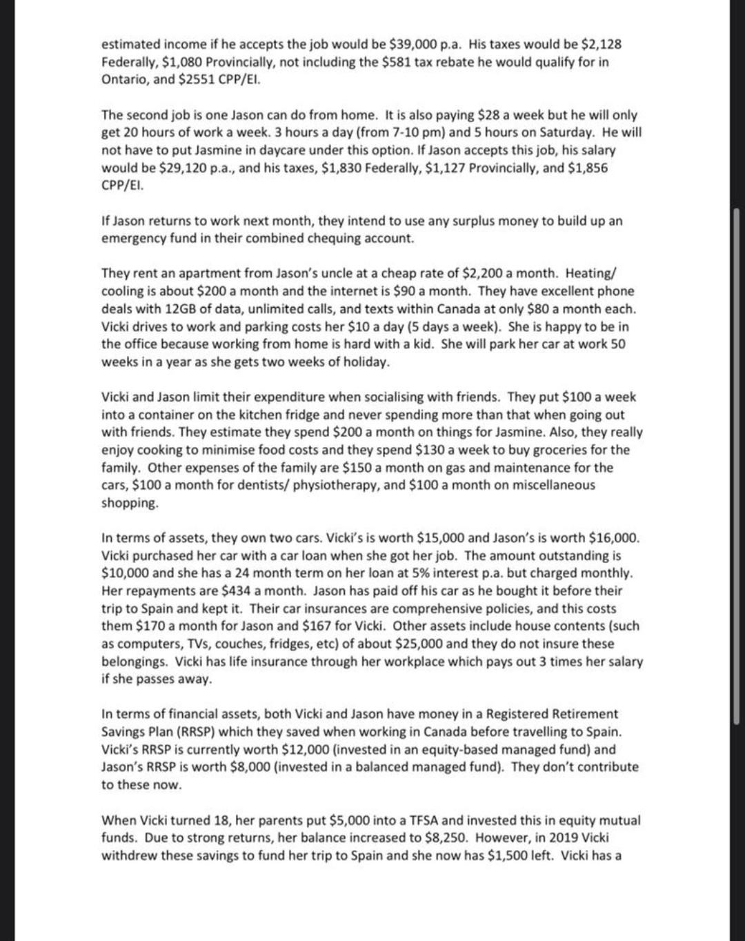 and Vicki (20 marks). 10 Monthly Cash Flow Statement - Jason and