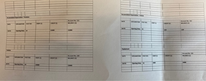 Ledger Accounts. The necessary accounts as well as blank accounts to be