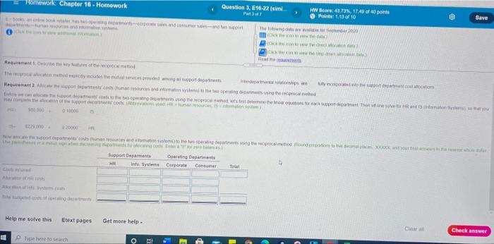  Homework Chapter 16 - Homework Question 3, E16-22 (sin HW con: