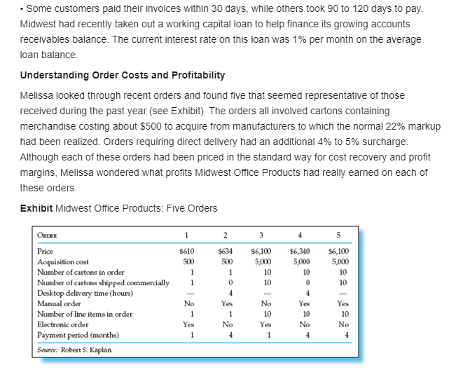 income statement in Exhibit). Exhibit Midwest Office Products: Income Statement, January-December 2003