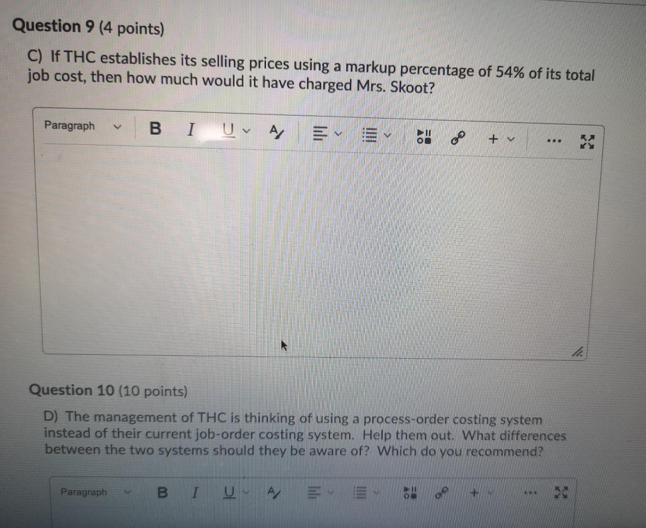 large events. The company uses a job-order costing system for its internal