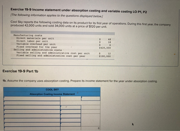 costing LO P1, P2 [The following information applies to the questions displayed