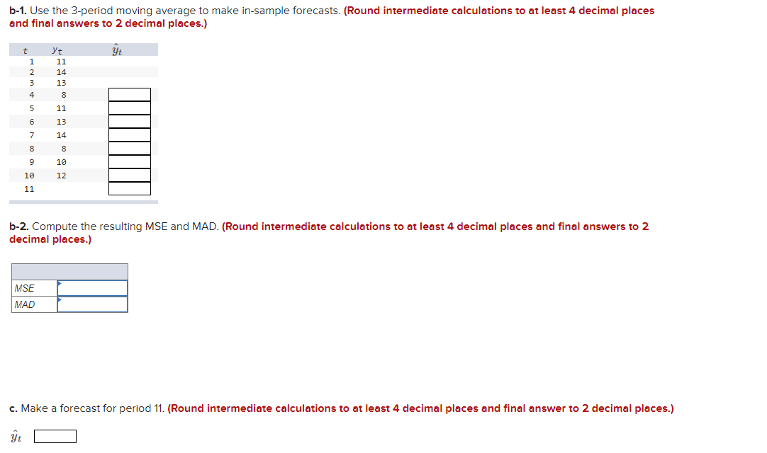 lo 12 The accompanying data file contains 10 observations for tand yt-
