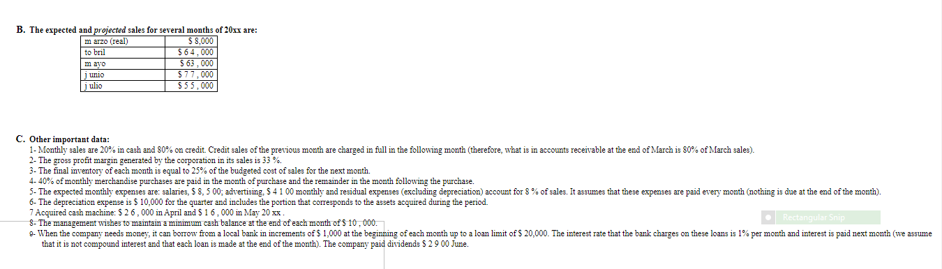 have a minimum balance of $ 8,000 in cash. If you need