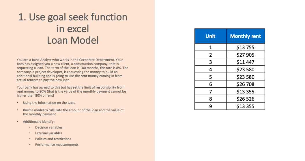 Please using the goal seek function, show the excel step by