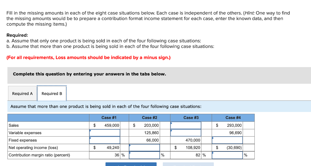 of the eight case situations below. Each case is independent of the