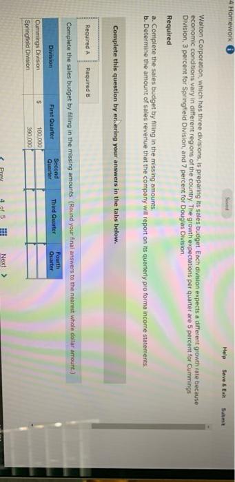  4 Homework Help Save & Submit Walton Corporation, which has three