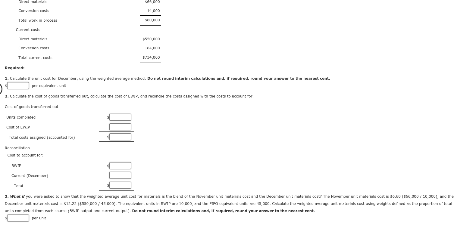 equivalent units schedule and cost information for its Sewing Department for the