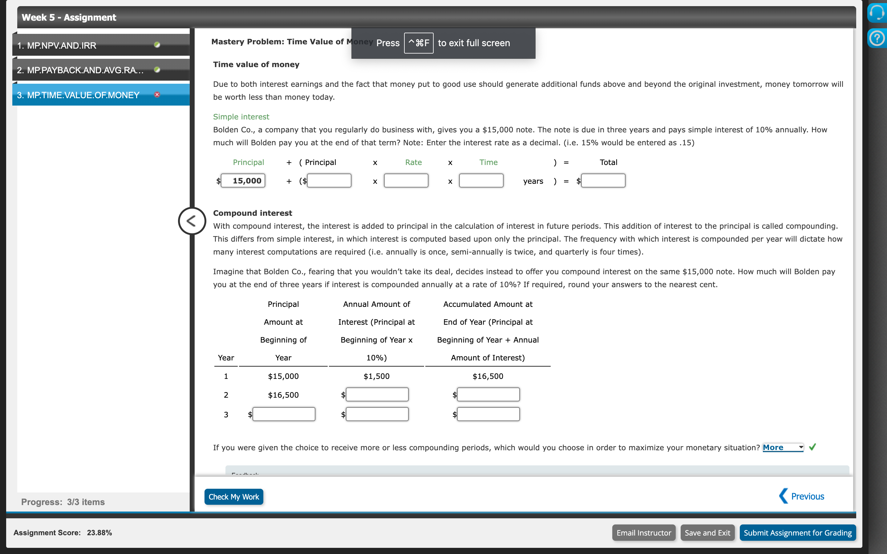 aforementioned annual monetary benefit throughout its entire life. Assuming the interest rate