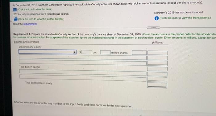 271 1 More Info a. Net income, $441 million b. Issuance of