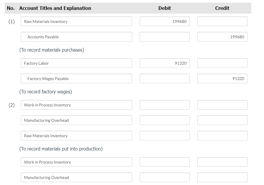 job order cost system. The following data summarize the operations related to